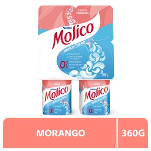 Iogurte Molico Morango Zero Lactose Bandeja 360g 4 Unidades