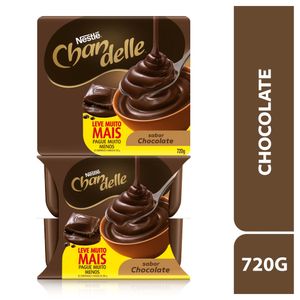 Pack Sobremesa Láctea Chocolate Chandelle Bandeja 720g c/ 8 Unid