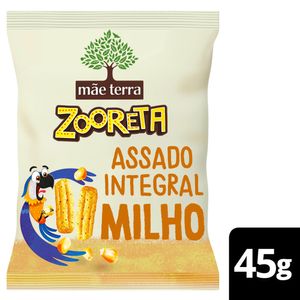 Salgadinho de Milho e Arroz Assado Integral Orgânico Mãe Terra Zooreta Pacote 45g