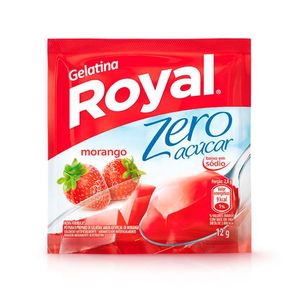 Gelatina Pó Royal Morango Zero Açúcar Pacote 12g