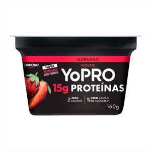 Iogurte Yopro Morango 15g Proteínas Zero Lactose s/ Adição de Açúcar Pote 160g