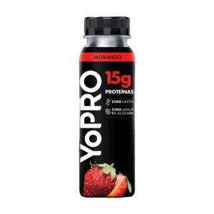 Iogurte Yopro 15g de Proteínas Zero Lactose s/ Adição de Açúcar Morango Frasco 250g