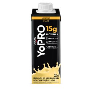 Bebida Láctea Uht Yopro 15g High Protein Zero Lactose Banana Caixa 250ml