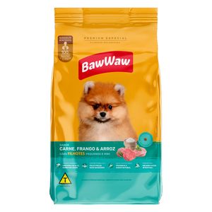 Alimento p/ Cães Baw Waw Filhotes Carne/Frango e Arroz 900g