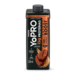 Bebida Láctea Yopro Energy Boost Zero Lactose Cappuccino Caixa 250ml