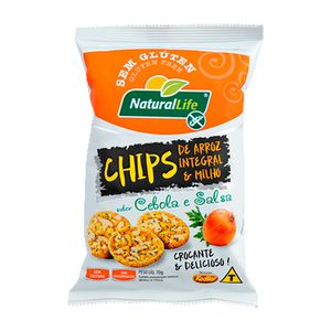 Chips de Arroz Integral e Milho Kodilar sem Glúten Natural Life Cebola e Salsa 70g