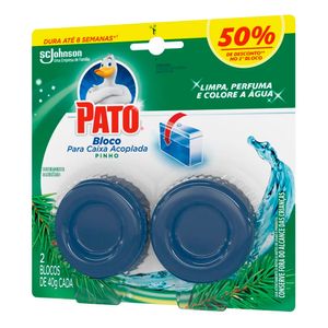 Detergente Sanitário Bloco p/ Caixa Acoplada Pato Pinho c/ 2 Unid 40gCada