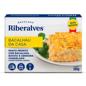 Prato Pronto Bacalhau c/Batata e Cenoura Riberalves da Casa Congelado 300g