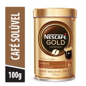 Café Solúvel Nescafé Gold Espresso Suave Lata 100g