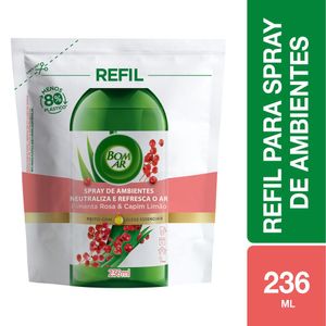 Neutralizador de Odores Bom Ar Pimenta-Rosa & Capim-Limão Refil 236ml