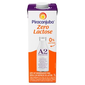 Leite Uht Piracanjuba Tipo A2A2 Semidesnatado Zero Lactose com Tampa Caixa 1l