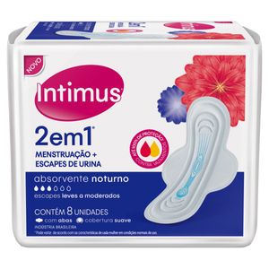 Absorvente Suave Intimus c/ Abas Noturno 2 em 1 Pacote 8 Unid