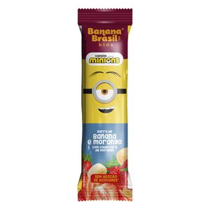 Barra de Frutas Banana Brasil Minions Kids s/ Adição de Açúcar Banana e Morango Cobertura Morango 22g