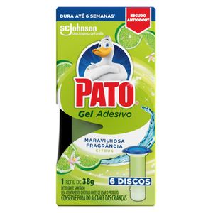 Desodorizador Sanitário Gel Pato Adesivo Citrus Refil 38g