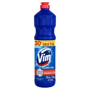 Cloro em Gel Vim Original Frasco Leve 700ml Pague 490ml