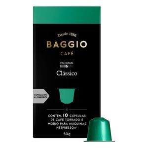 Café em Cápsula Baggio Torrado e Moído Clássico Caixa 50g c/ 10 Unid