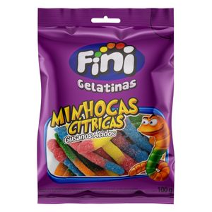 Bala de Gelatina Fini Minhocas Cítrica 90g