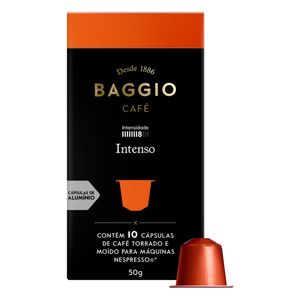 Café em Cápsula Baggio Torrado e Moído Intenso Caixa 50g c/ 10 Unid