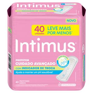 Protetor Diário Intimus S/ Abas Suave Pacote 40 Unid Leve Mais Pague Menos