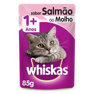 Alimento para Gatos Whiskas Adultos 1+ Salmão ao Molho Sachê 85g