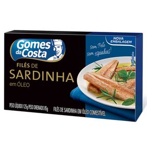 Filé de Sardinha c/ Óleo Gomes da Costa Caixa 125g