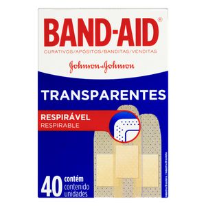 Curativo Johnson Band Aid Transparente com 40 Unidades