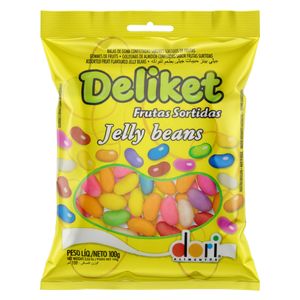 Bala De Goma Dori Deliket Jelly Beans Frutas Sortidas 100g