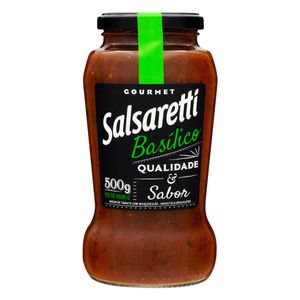 Molho de Tomate Gourmet Salsaretti Basílico Vidro 500g