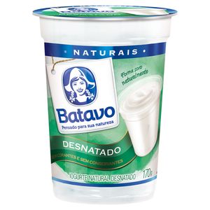 Iogurte Natural Batavo Naturais Desnatado Copo 170g