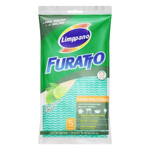 Pano Multiuso Limpano Limao Furatto c/ 5 Unid