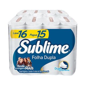 Papel Higiênico Sublime Softys Folha Dupla Leve 16 Pague 15 Unid