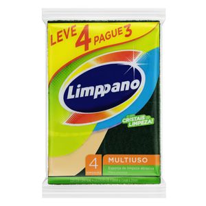 Esponja Limppano Multiuso Embalagem Economica com 4 Unid