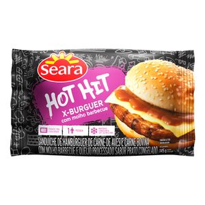 Sanduíche Seara Hot Hit X-Burguer c/ Molho Barbecue Congelado Pacote 145g