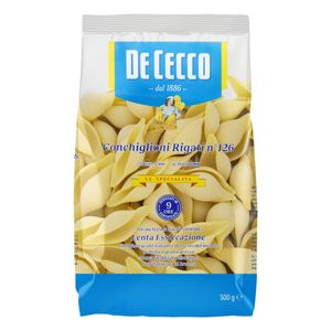 Macarrão De Cecco Conchiglioni Rigati Grano Duro N.126 Pacote 500g