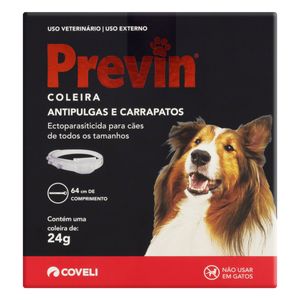 Coleira p/ Cães Previn Antipulgas e Carrapatos 24g 64cm