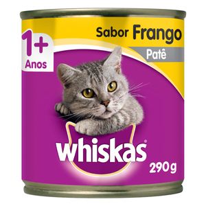 Ração Úmida p/ Gatos Whiskas Patê de Frango Lata 290g