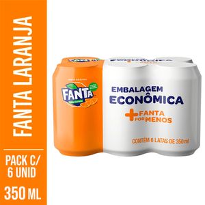 Refrigerante Fanta Laranja Six Pack 350ml c/ 6 Unid