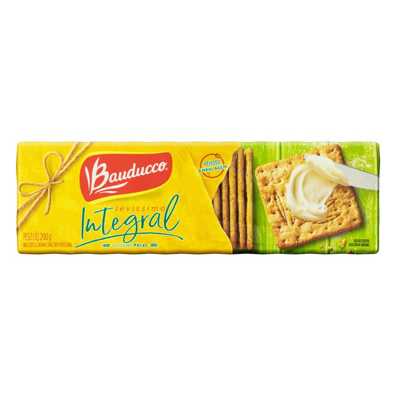 Biscoito Cream Cracker Bauducco Levíssimo Integral 200g - Prezunic