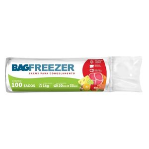 Saco Plástico Bagfreezer Congelado 1Kg c/ 100 Unid