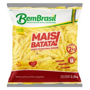 Batata Palito Pré-Frita Bem Brasil Mais Batata Congelada 2Kg