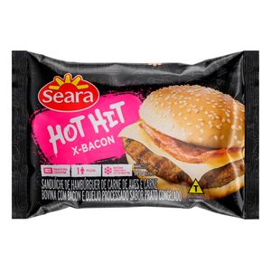 Sanduíche Seara Hot Hit Carne de Aves e Carne Bovina X-Bacon e Queijo Prato Congelado 145g