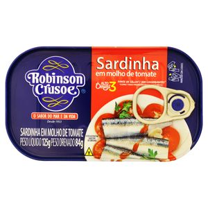 Sardinha Robinson Crusoé com Molho de Tomate Lata 84g