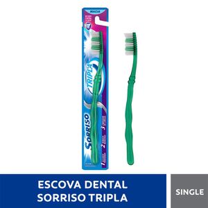Escova de Dente Sorriso Tripla 1 2 3 com 1 Unidade