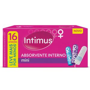 Absorvente Interno Intimus s/ Aplicador Mini Leve 16 Pague 15 Unid