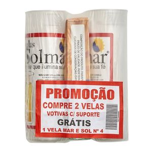 Kit 2 Velas Votiva Solmar Grátis 1 Vela N4