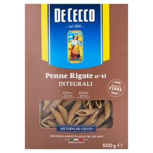 Macarrão Penne Rigate De Cecco Integrale 500g