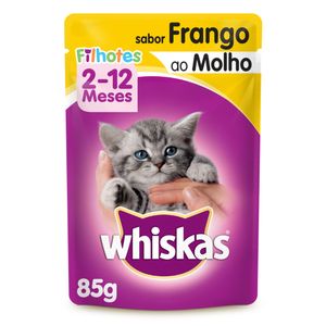 Alimento para Gatos Whiskas Filhotes 2 a 12 Meses Frango ao Molho Sachê 85g
