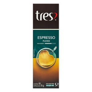 Café em Cápsula 3 Corações Expresso Pleno Torrado e Moído Caixa 80g c/ 10 Unid