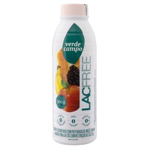 Iogurte Desnatado Verde Campo Lacfree de Maçã, Banana e Mamão ZeroLactose s/ Açúcar Garrafa 500g