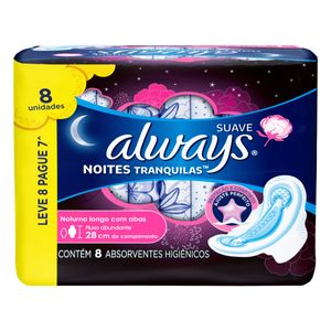 Absorvente Always Cobertura Suave c/ Abas Noturno c/ 8 Unidc/32Unid